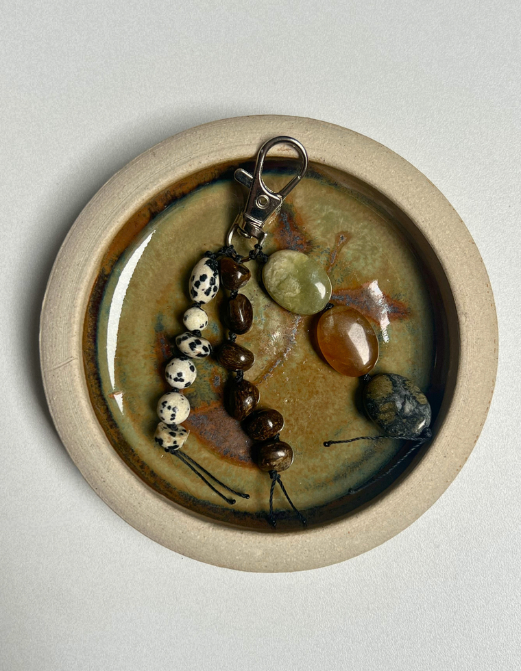 Stoned Charm – Bronzite & Dalmatian Jasper