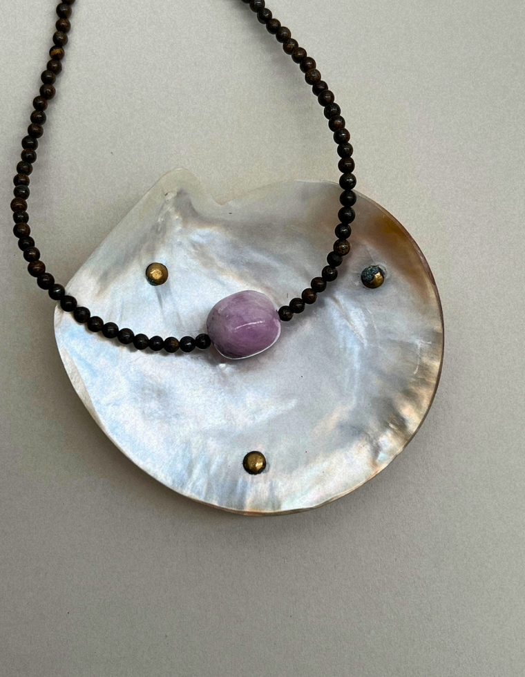 Cairn 31 – Bronzite & Pink Beryl Necklace