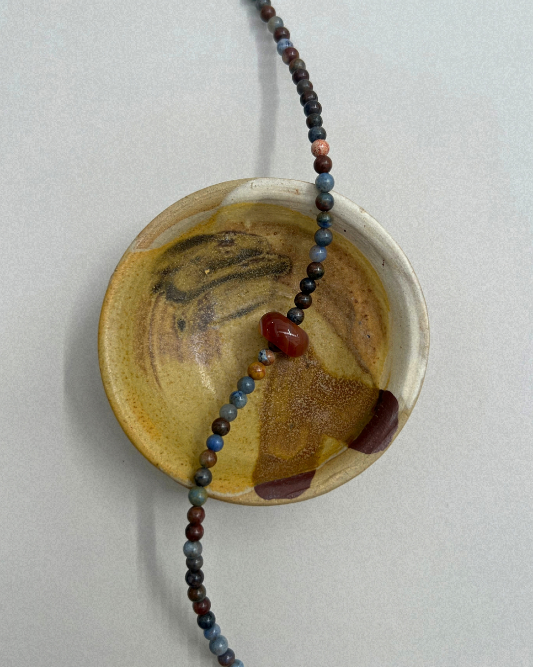 Celadon 4: dumortierite and carnelian movement necklace, hand-strung by Palm of Feronia, photo 3