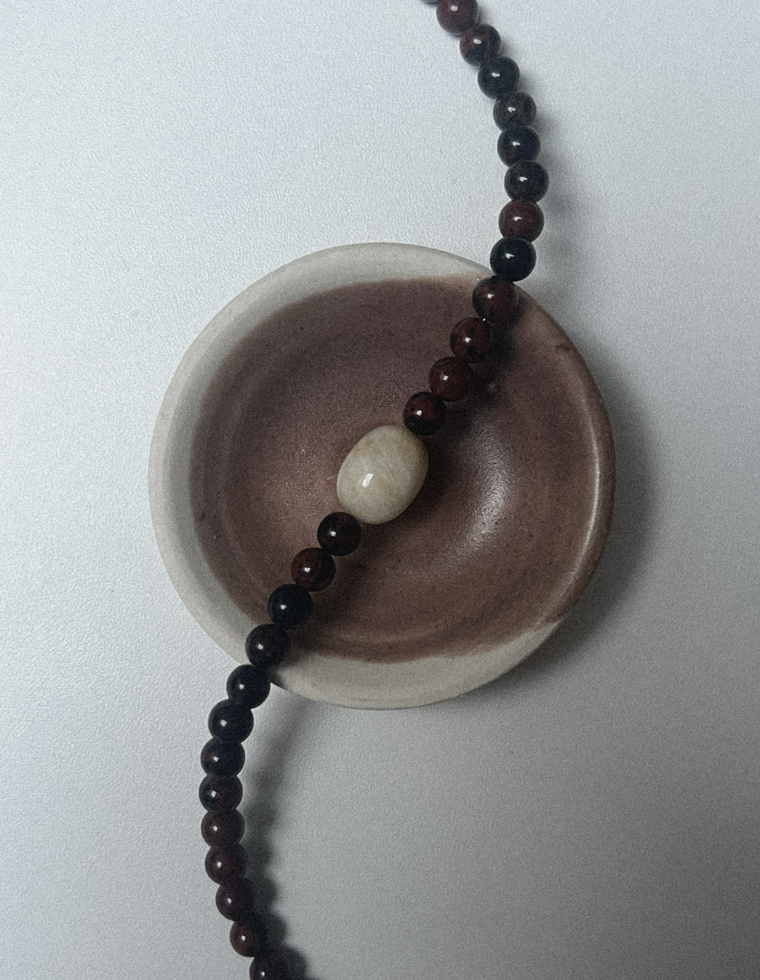 Settle Fifteen - Mahogany Obsidian & Beryl Necklace