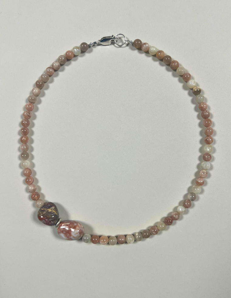 Anna Custom Sunstone & Jasper Necklace