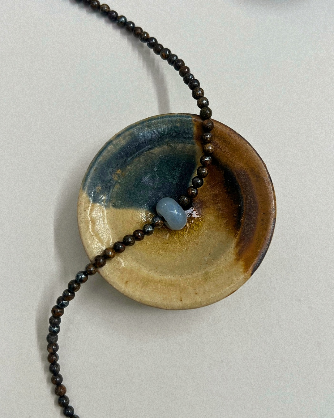 Harvest 3: bronzite and blue aventurine movement necklace, hand-strung by Palm of Feronia, photo 3