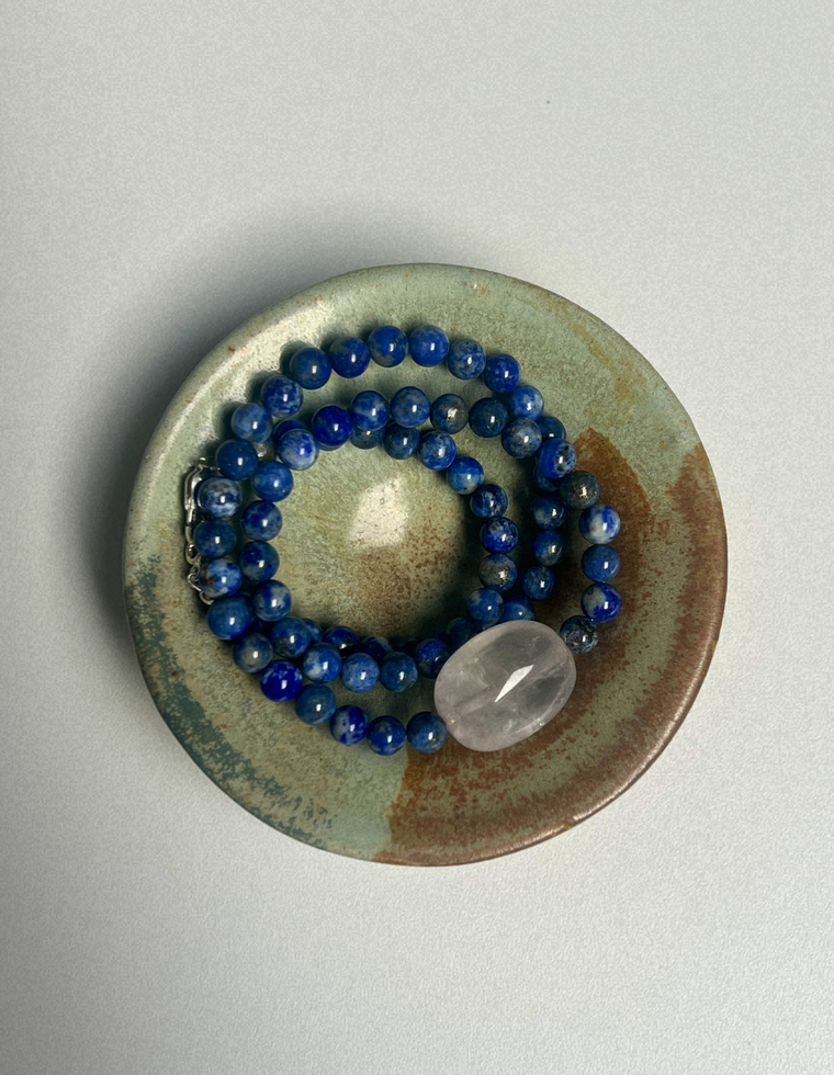 Drift 10 - Lapis Lazuli & Rose Quartz Necklace