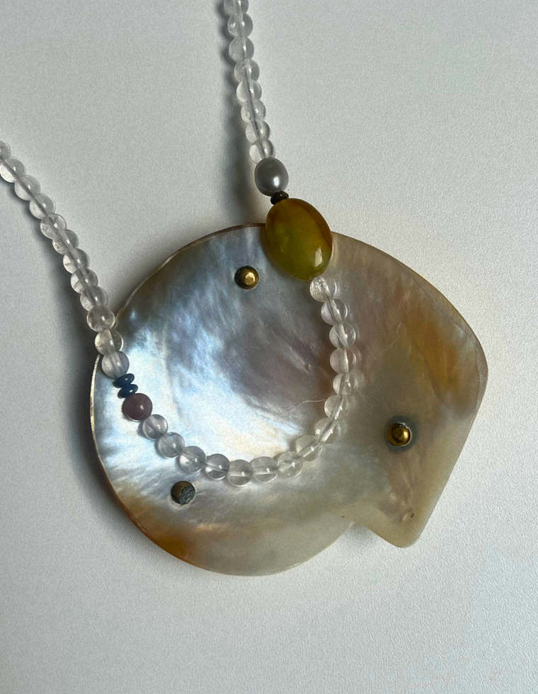 Commonplace 39 – Clear Quartz & Jade Necklace