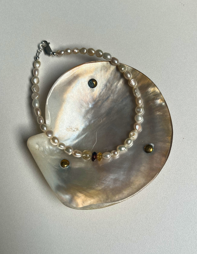 Counter 1- Pearl & Citrine Anklet