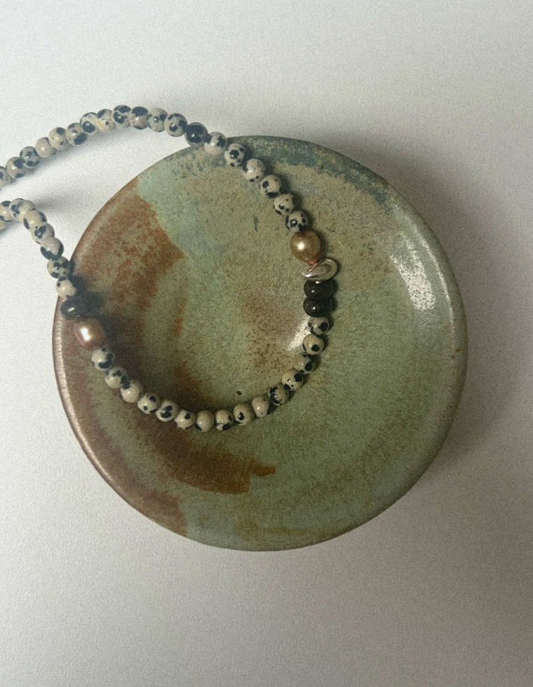 Marithis - Dalmatian Jasper & Pearl Necklace