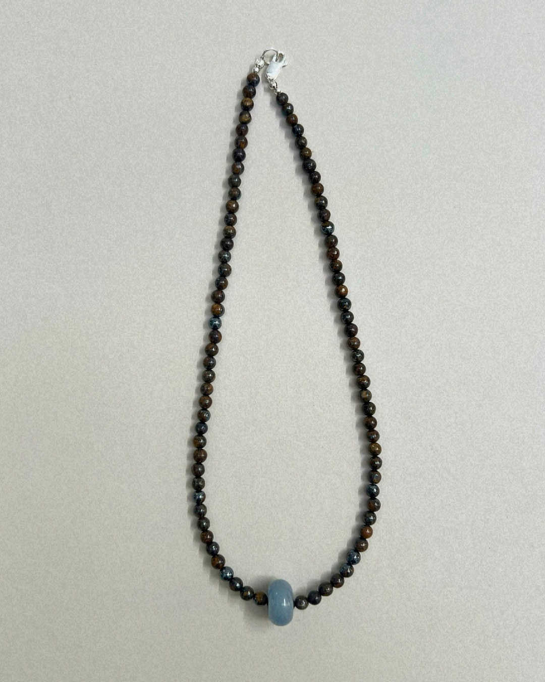 Harvest 3: bronzite and blue aventurine movement necklace, hand-strung by Palm of Feronia, photo 4