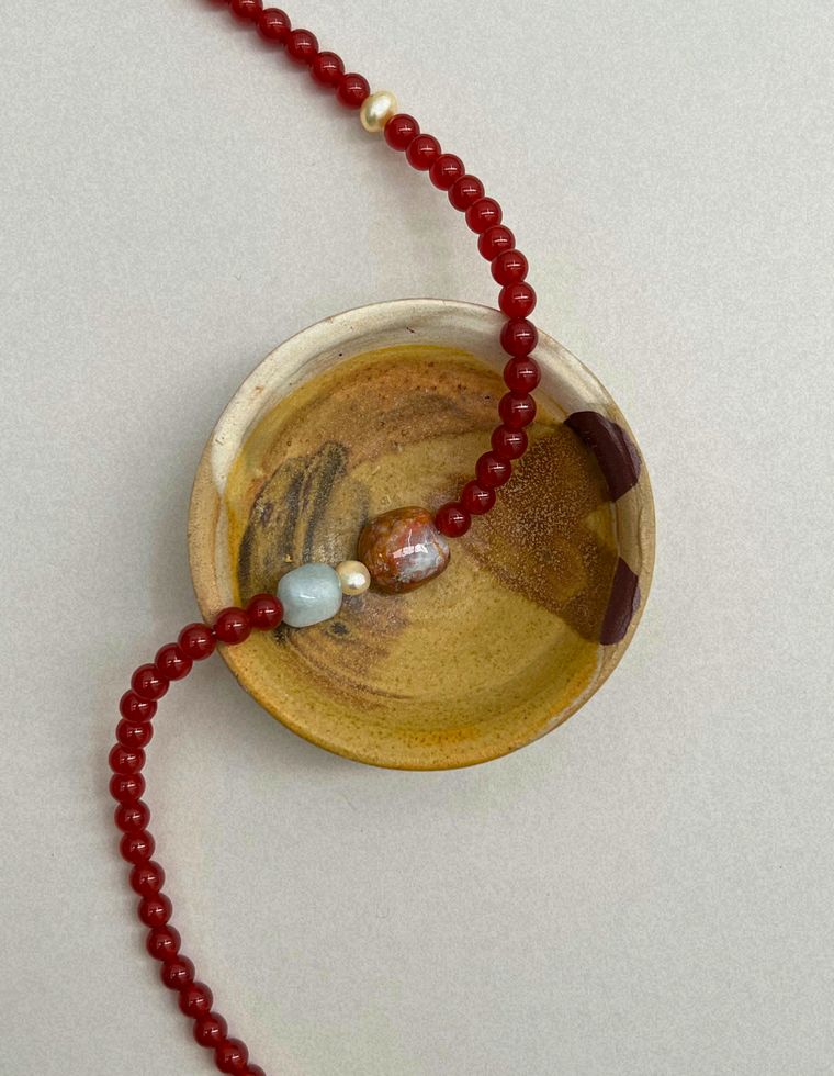 Collected 15 – Carnelian & Exotica Jasper Necklace