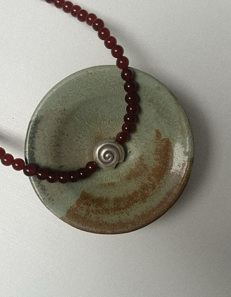 Unfurl 35 - Carnelian Spiral Necklace