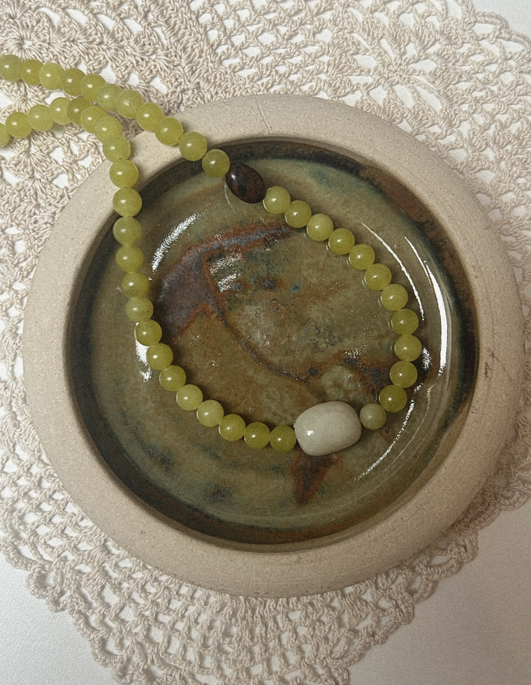 Cynarae - Olive Jade & Beryl Necklace