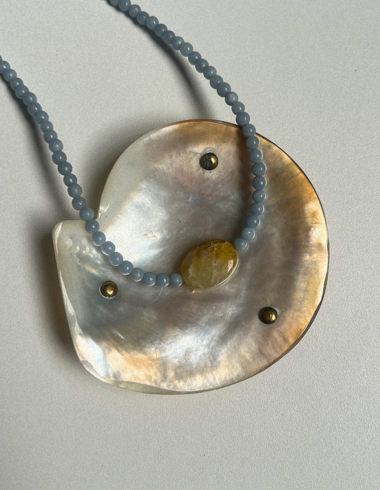 Fresco - 16 - Angelite & Jade Necklace