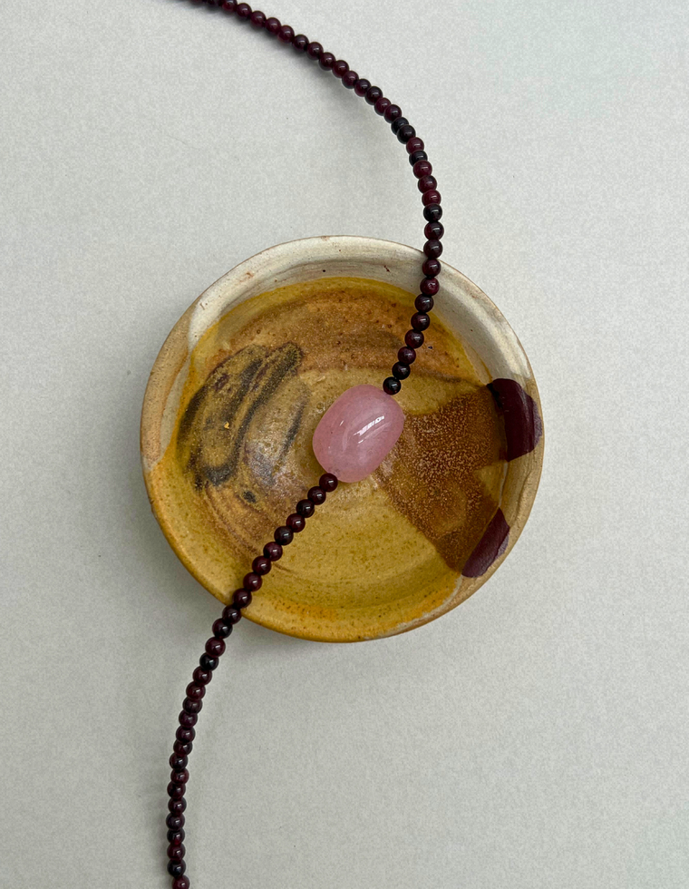 Cairn 18 – Garnet & Pink Beryl Necklace