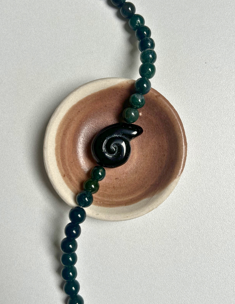 Relic 7 - Moss Agate Whorl Necklace