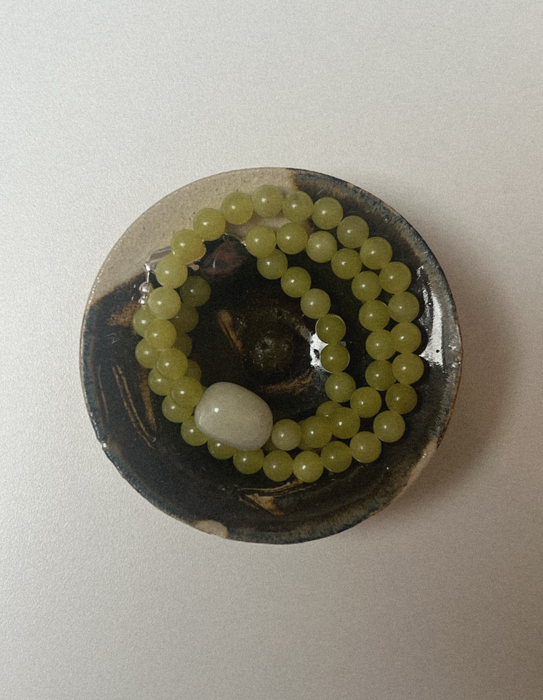 Cynarae - Olive Jade & Beryl Necklace