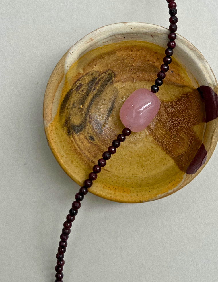 Cairn 18 – Garnet & Pink Beryl Necklace