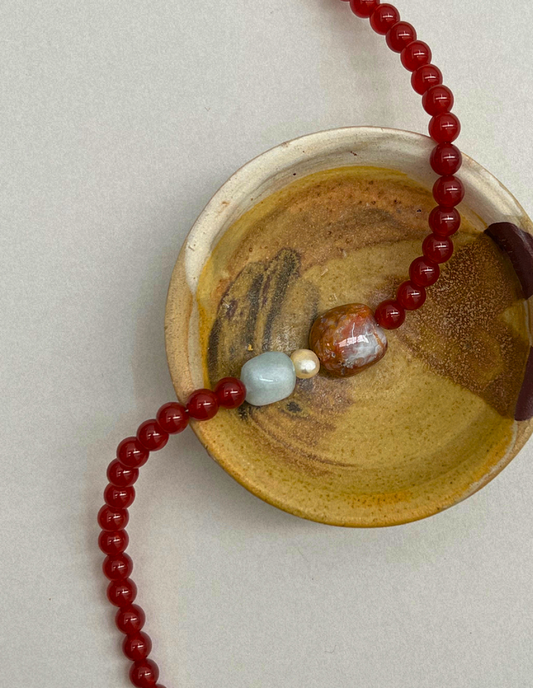 Collected 15 – Carnelian & Exotica Jasper Necklace