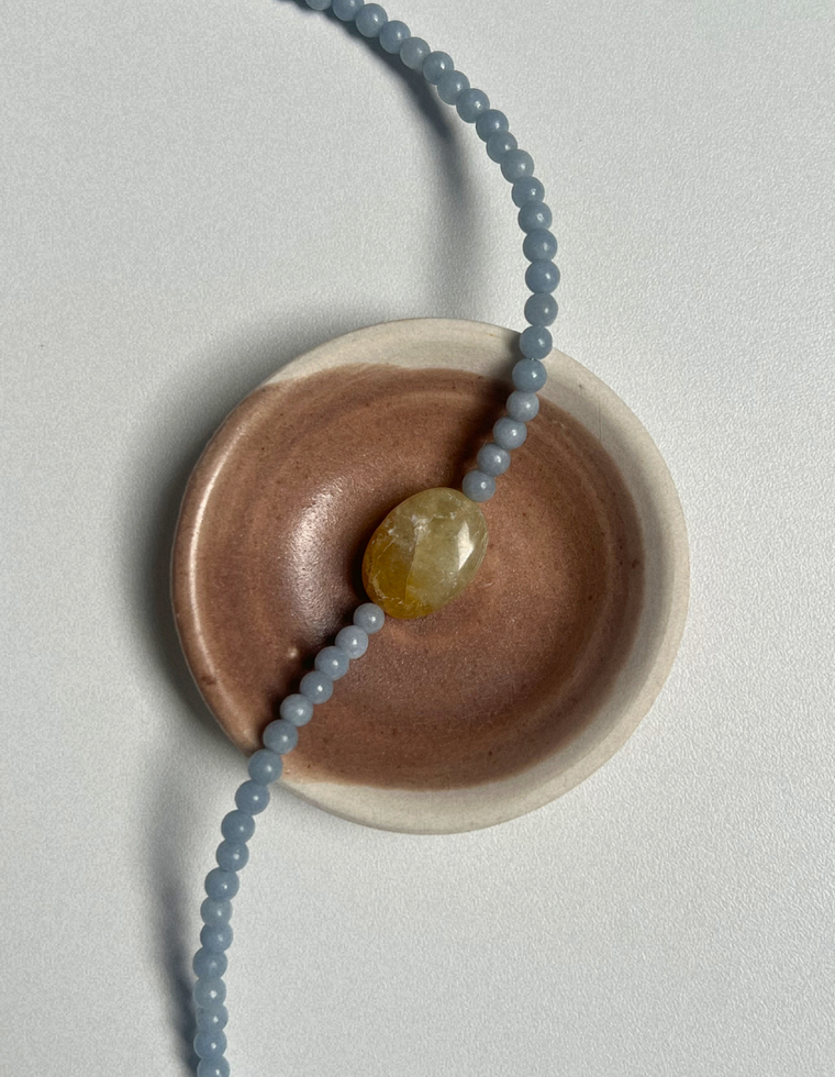 Fresco - 16 - Angelite & Jade Necklace
