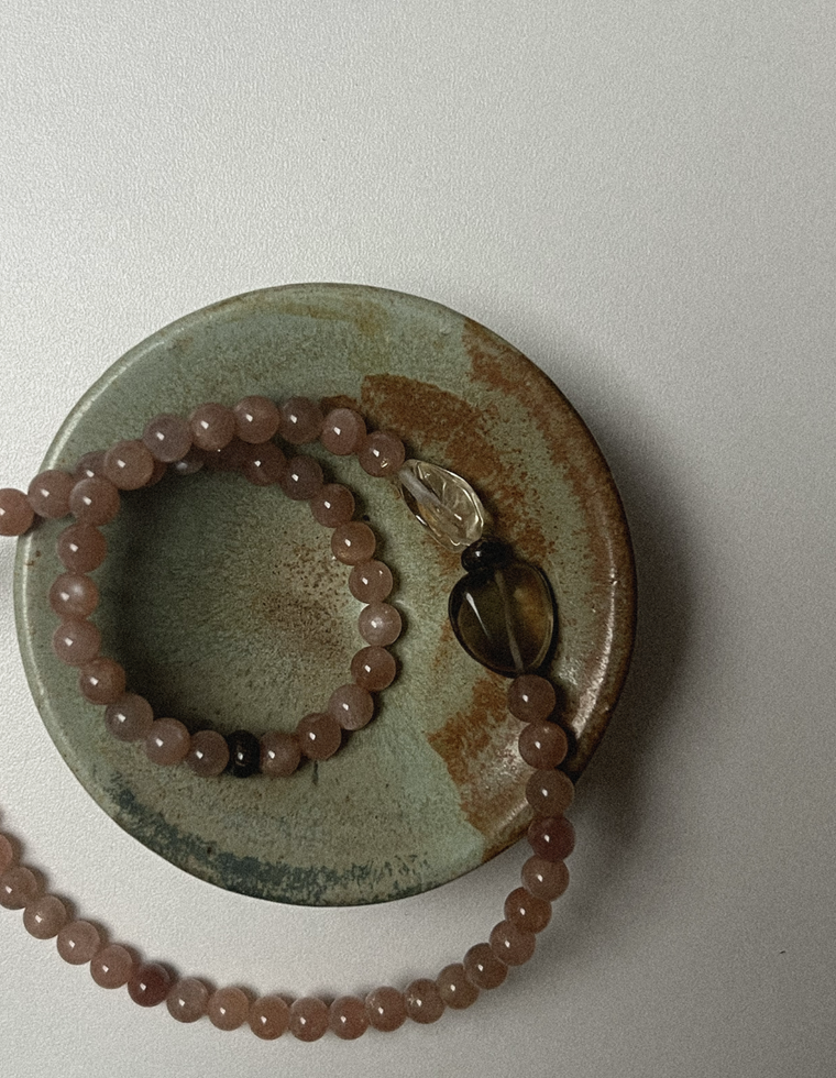 Aerionne - Sunstone & Smoky Quartz Necklace