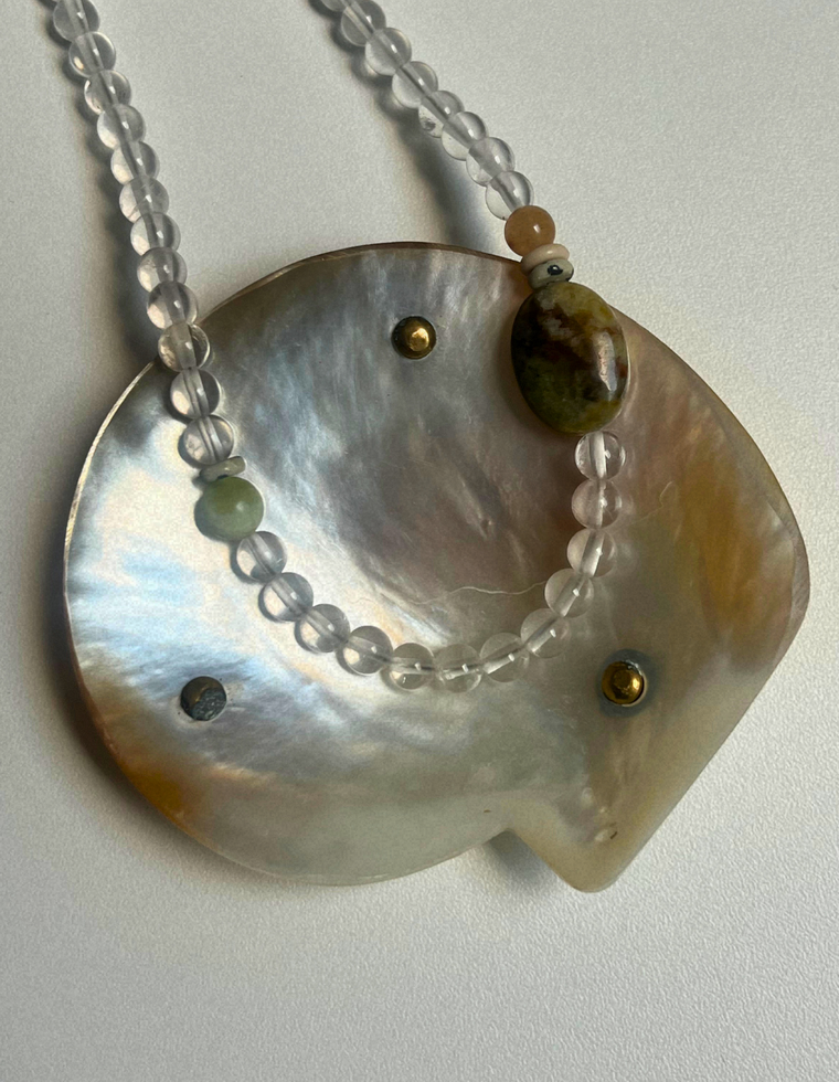 Commonplace 38 – Clear Quartz & Jade Necklace