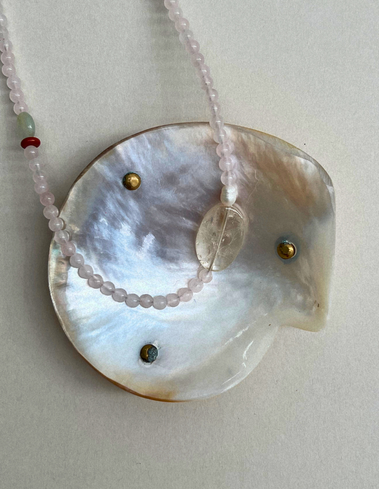 Counterpoint  5 – Rose Quartz & Citrine Necklace
