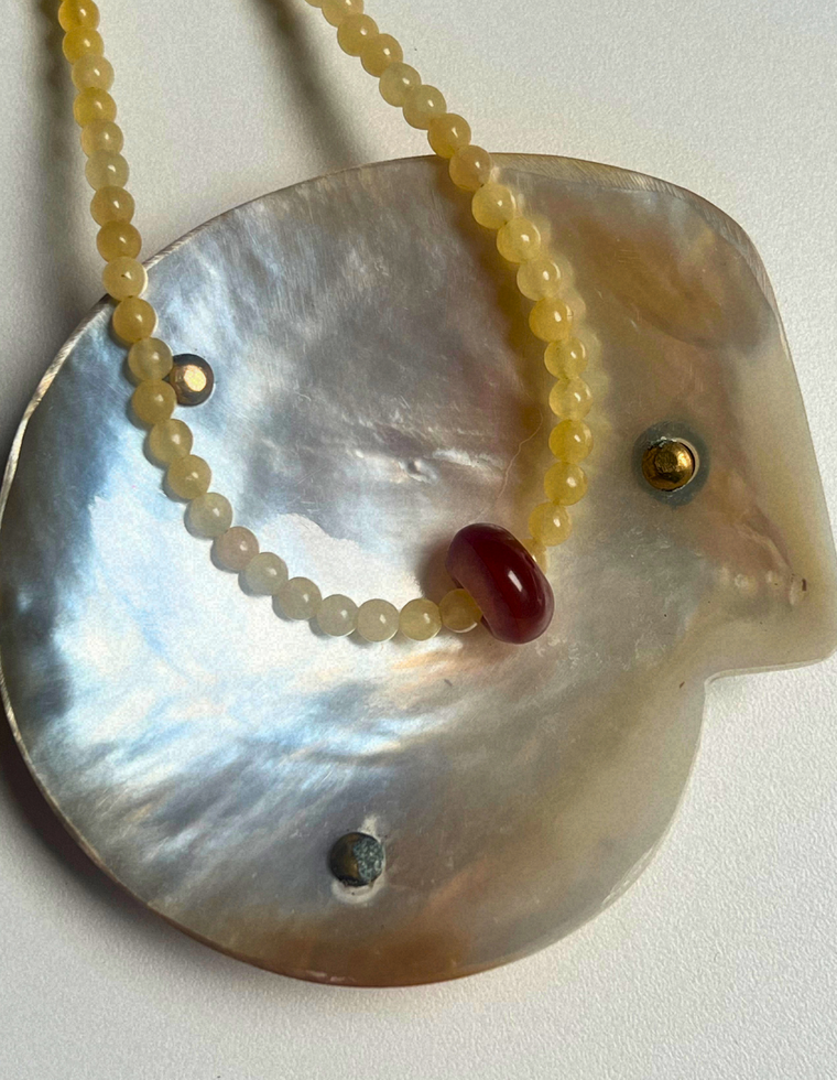 Idle Hands 29 - Yellow Jade Movement Necklace