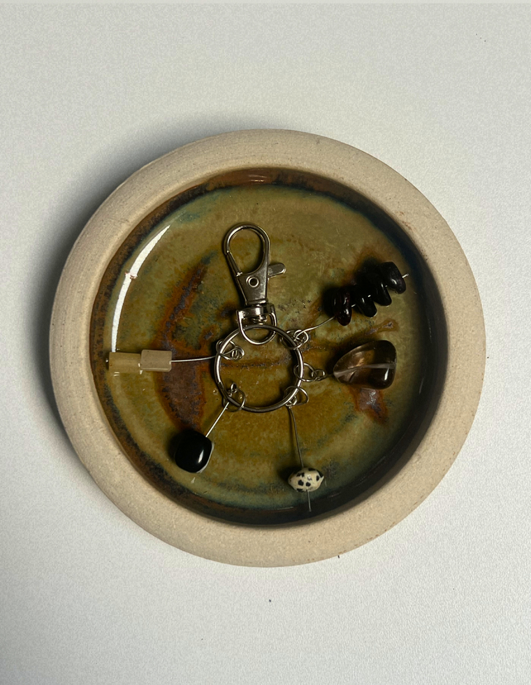 Orbit Charm – Yellow Aventurine & Onyx