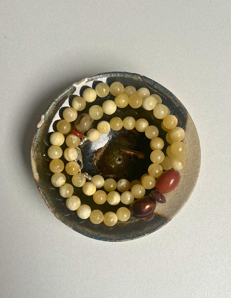 Fragment  16 - Yellow Jade & Flower Amazonite Necklace