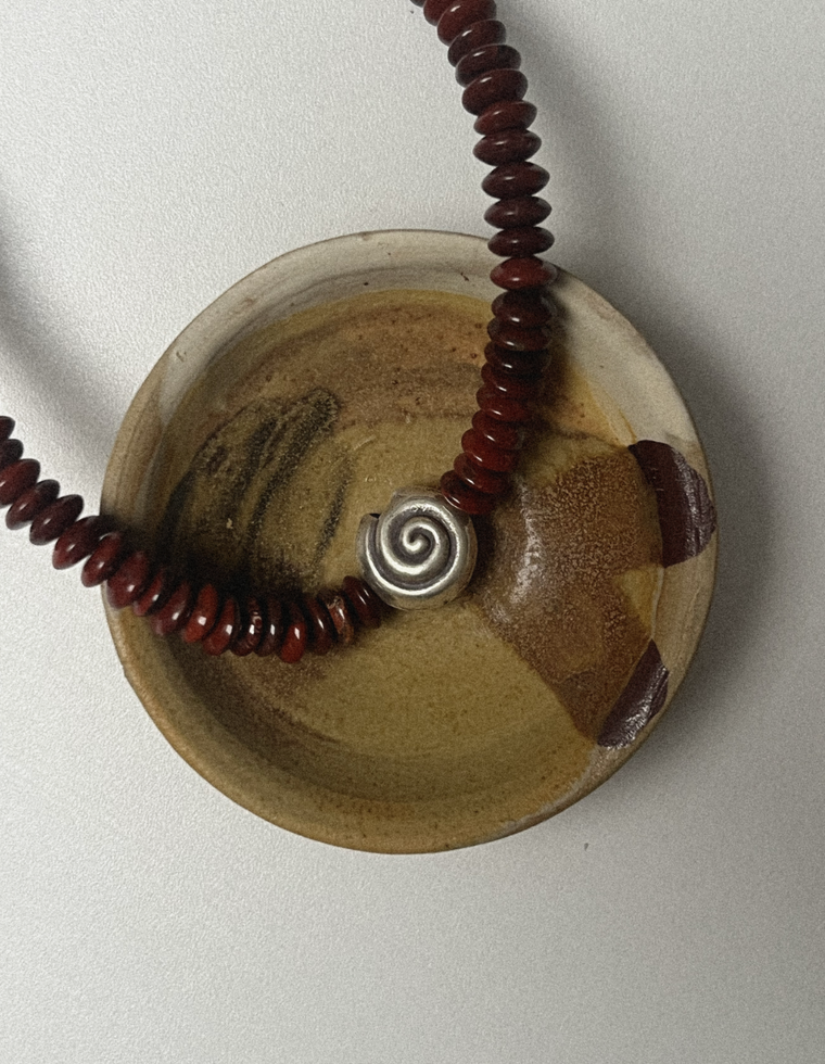 Unfurl 36 - Brecciated Jasper Spiral Necklace