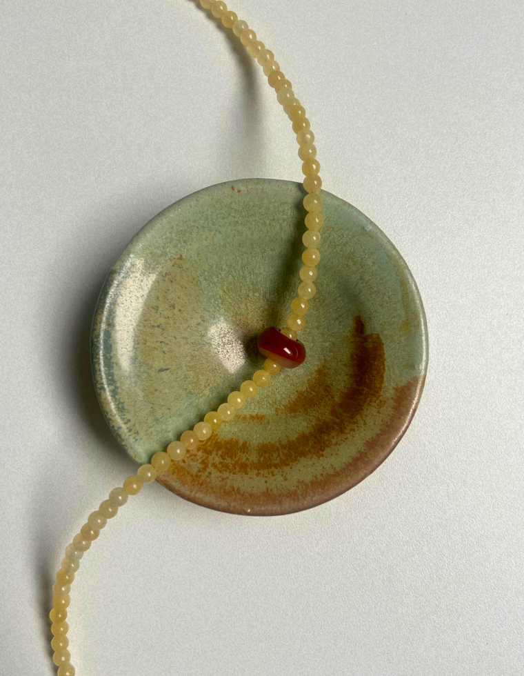 Idle Hands 29 - Yellow Jade Movement Necklace