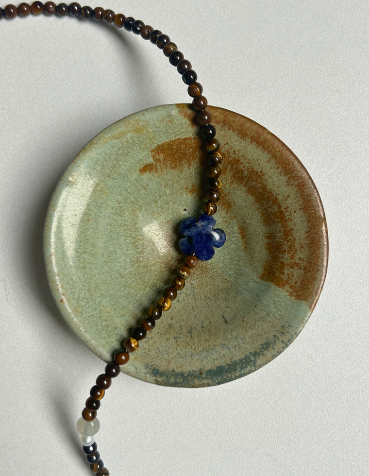 Fleur 9 - Tiger Eye & Sodalite Necklace