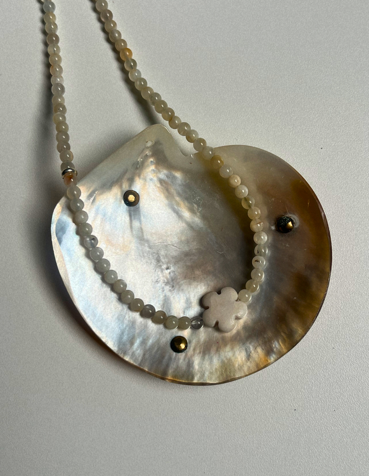 Sundial 17 - Moonstone & Agate Necklace