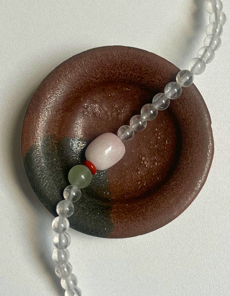 Commonplace 37 – Clear Quartz & Pink Beryl Necklace