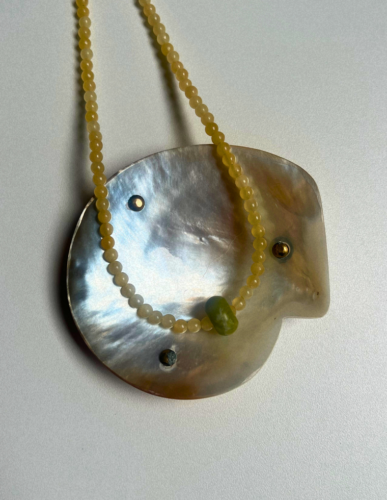 Idle Hands 30 - Yellow Jade Movement Necklace