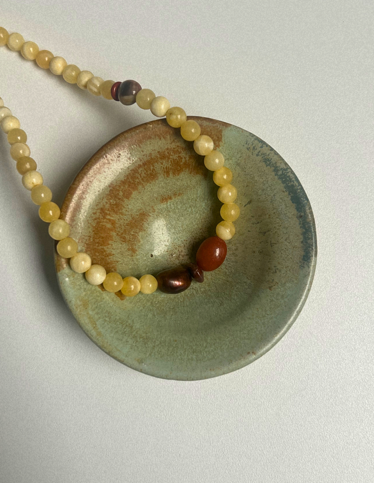 Fragment  16 - Yellow Jade & Flower Amazonite Necklace