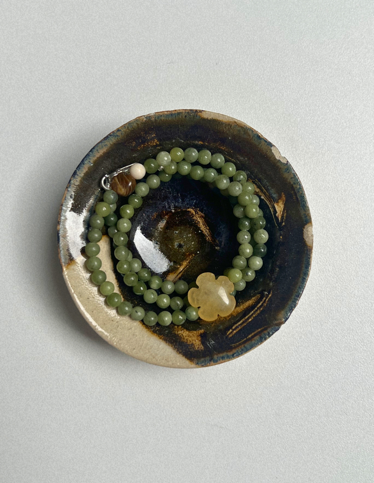 Fleur 8 - Green Jade & Quartz Necklace