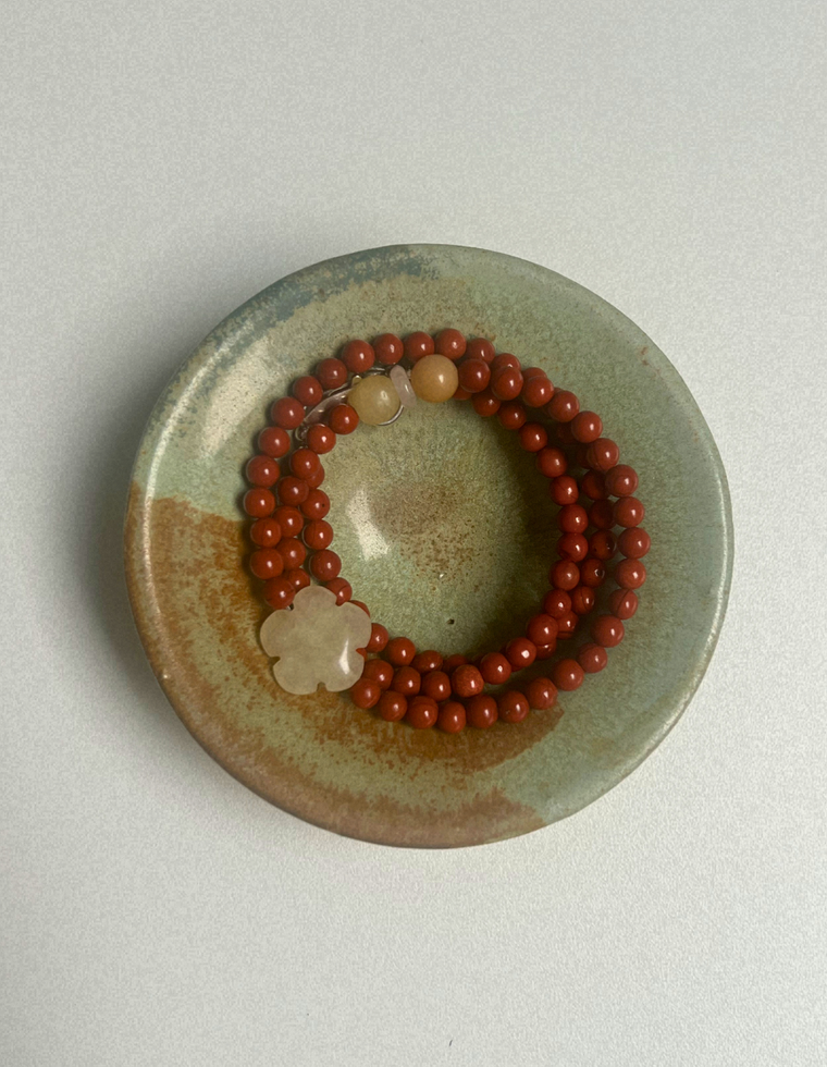 Trove 24 - Red Jasper & Yellow Agate Necklace