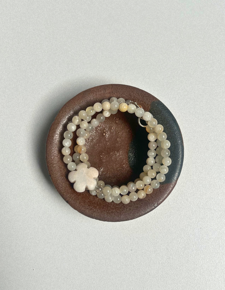 Sundial 17 - Moonstone & Agate Necklace