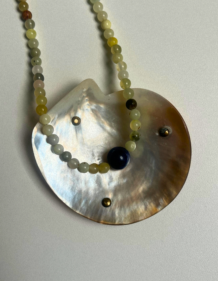 Levante 27 – Green Jade & Lapis Lazuli Necklace