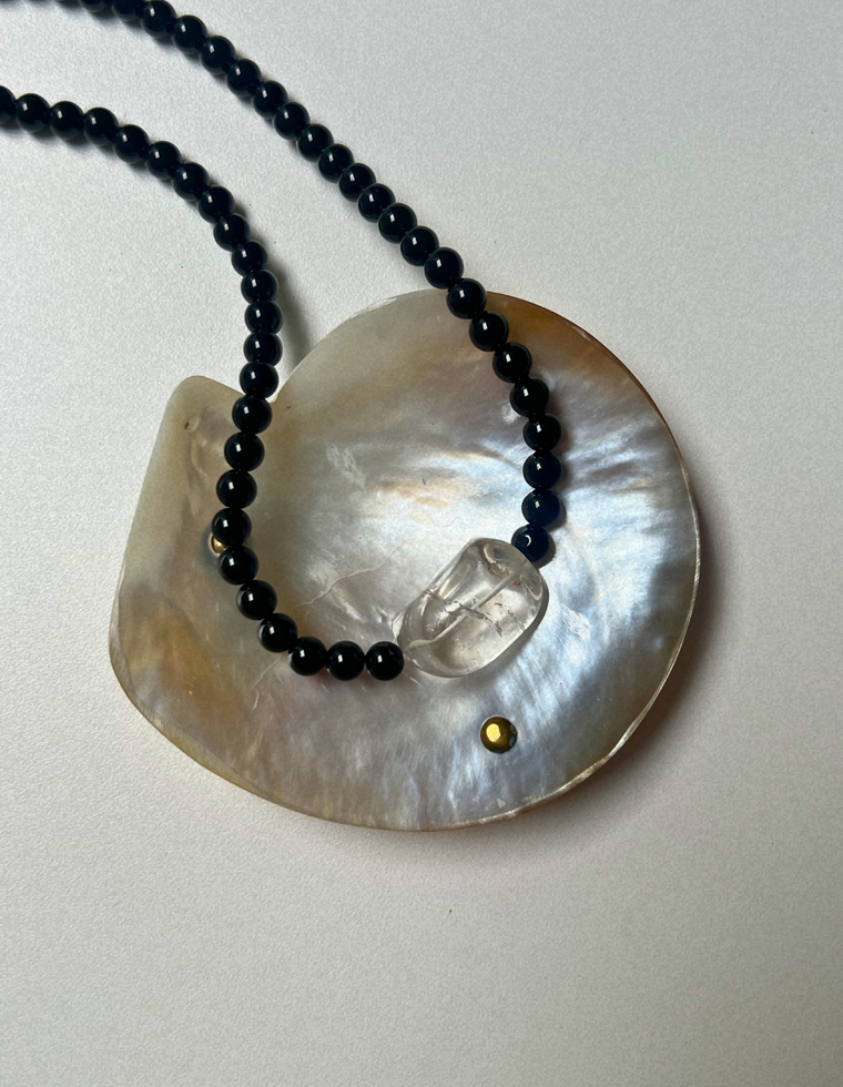 Groundwork 3 - Onyx & Clear Quartz Necklace