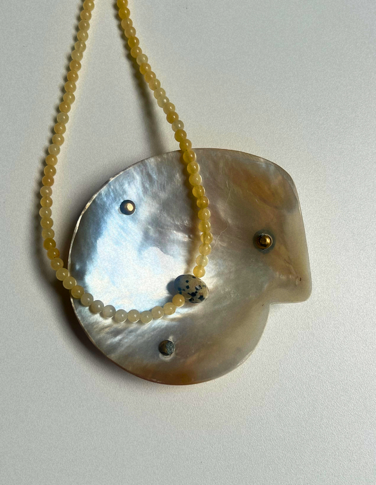 Idle Hands 31 - Yellow Jade Movement Necklace