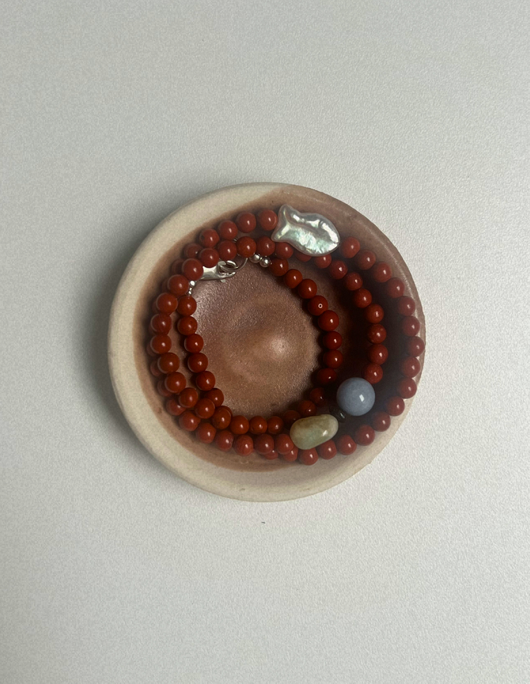 Trove 23 - Red Jasper & Pearl Necklace