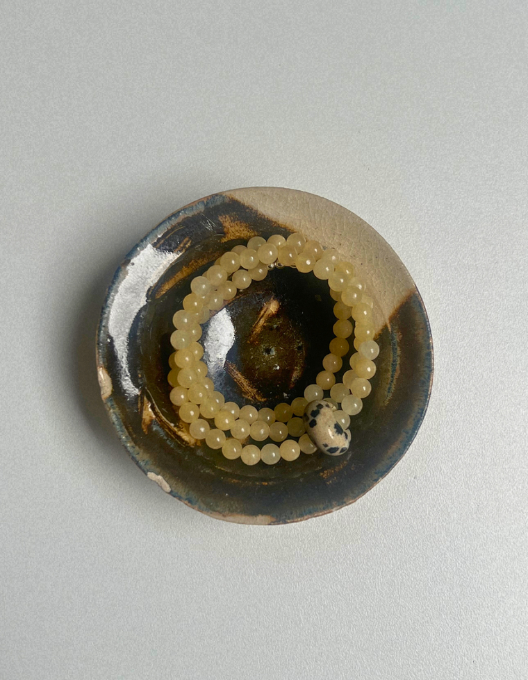 Idle Hands 31 - Yellow Jade Movement Necklace