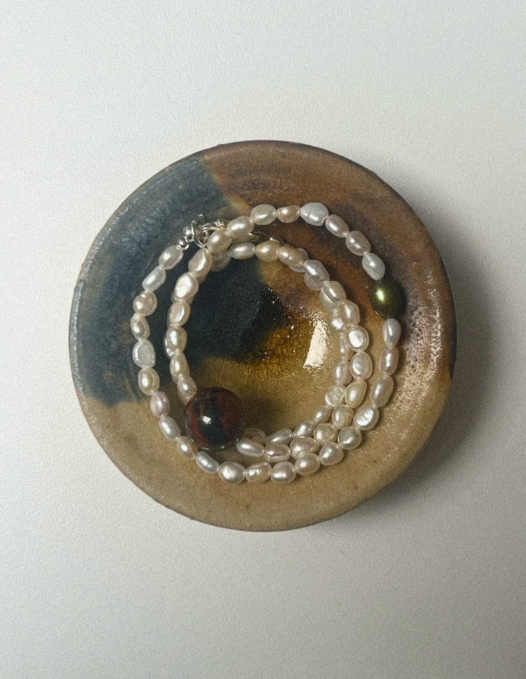 Orvynne - Pearl & Mahogany Obsidian Necklace