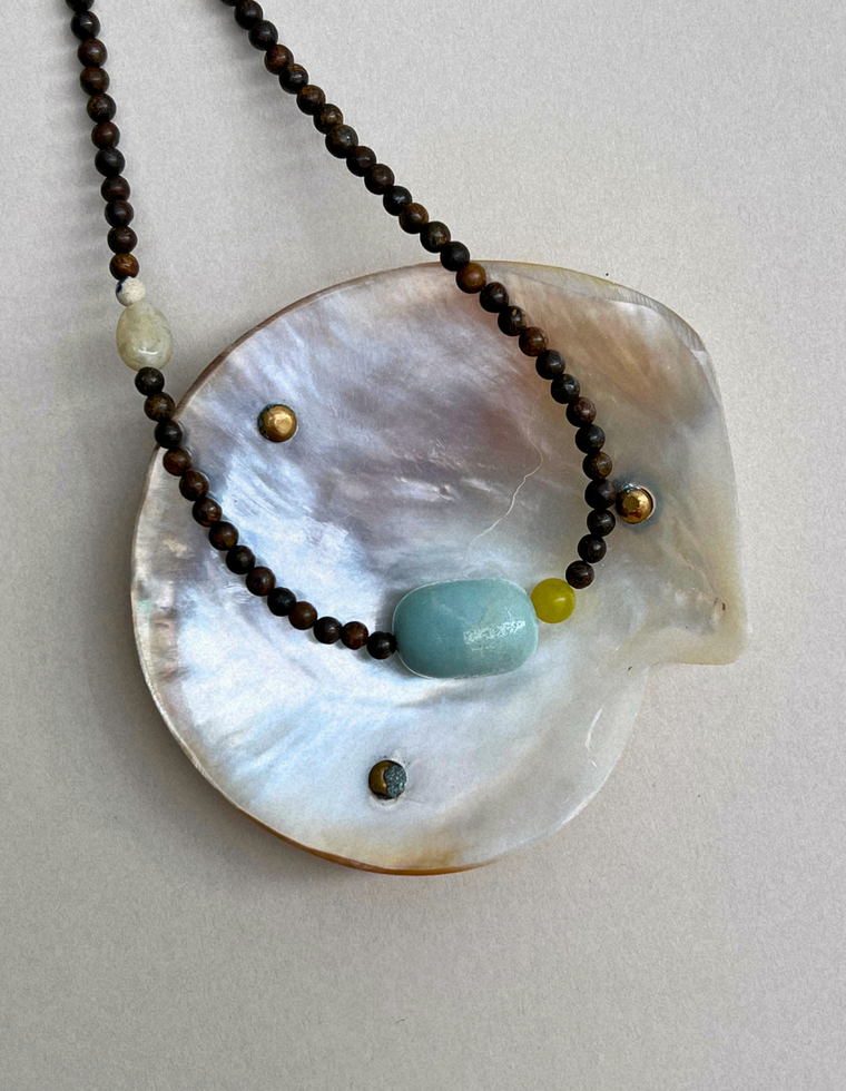 Counterpoint  15 – Bronzite & Flower Amazonite Necklace