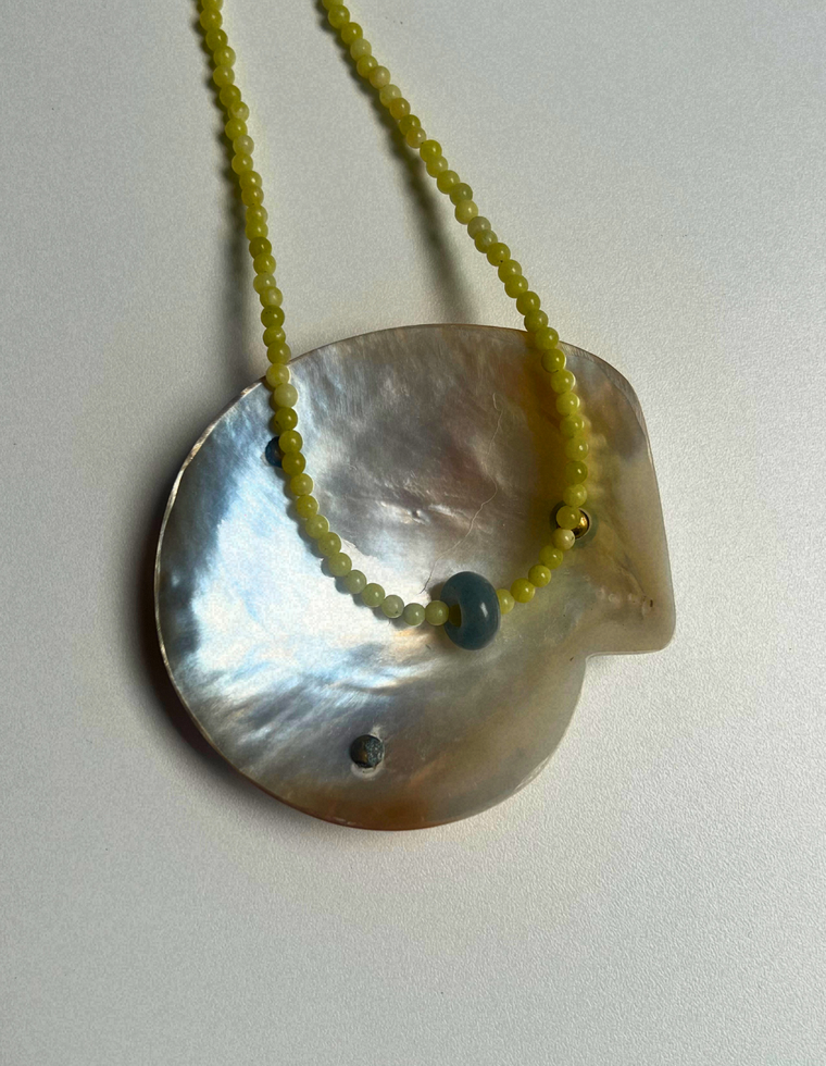 Idle Hands 32 - Olive Jade Movement Necklace