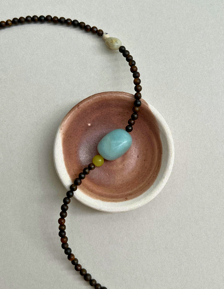 Counterpoint  15 – Bronzite & Flower Amazonite Necklace