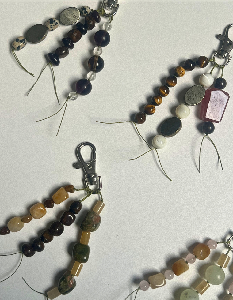 Fluorite & Smoky Quartz Carry Charm