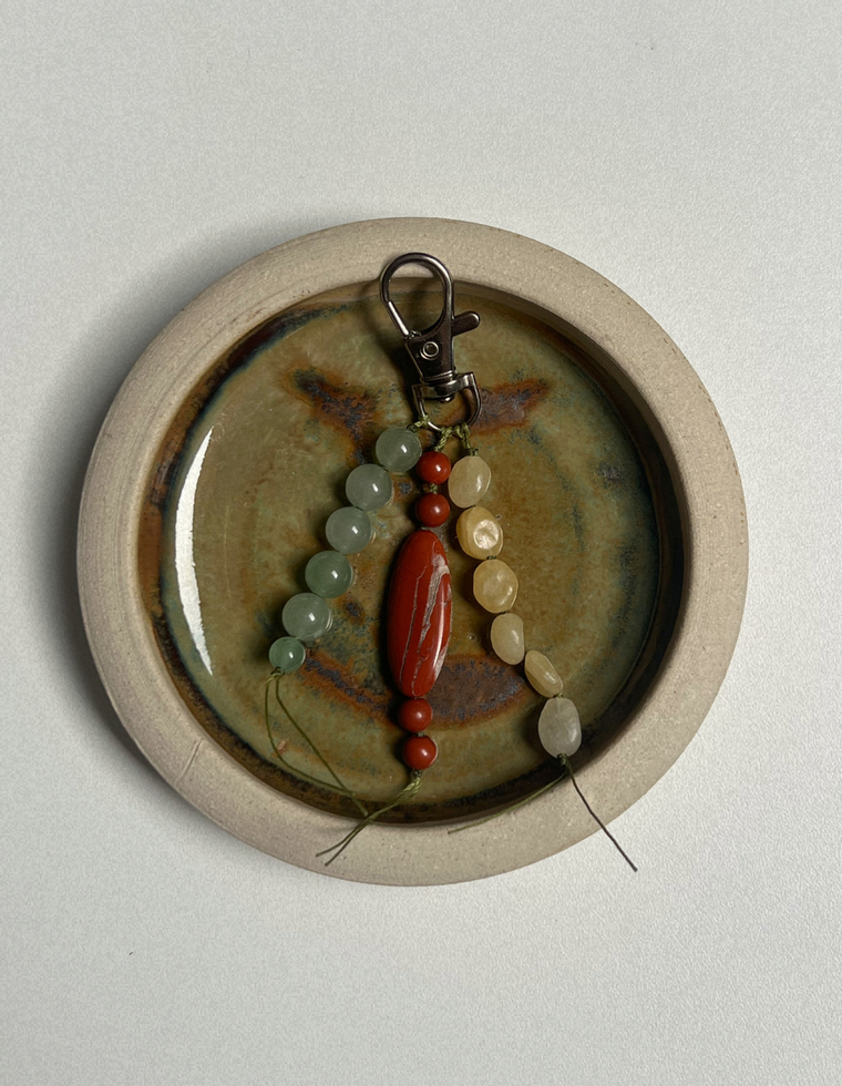 Stoned Charm - Red Jasper & Yellow Jade