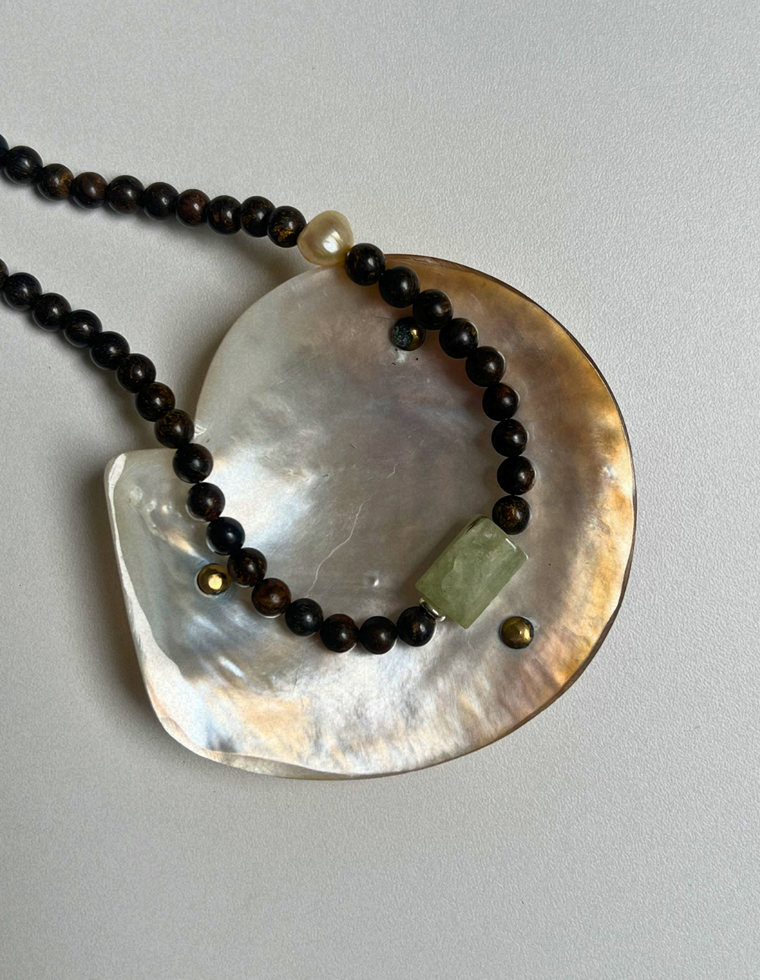 Grove 10 - Bronzite & Prehnite Necklace