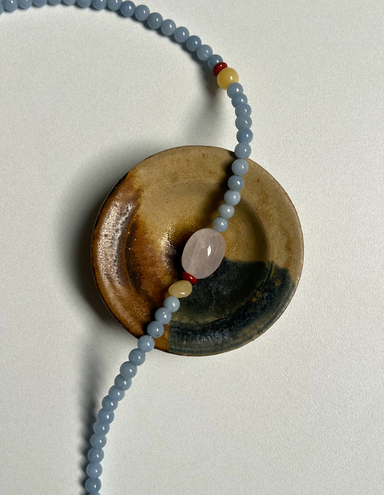 Orchard 6 - Angelite & Rose Quartz Necklace